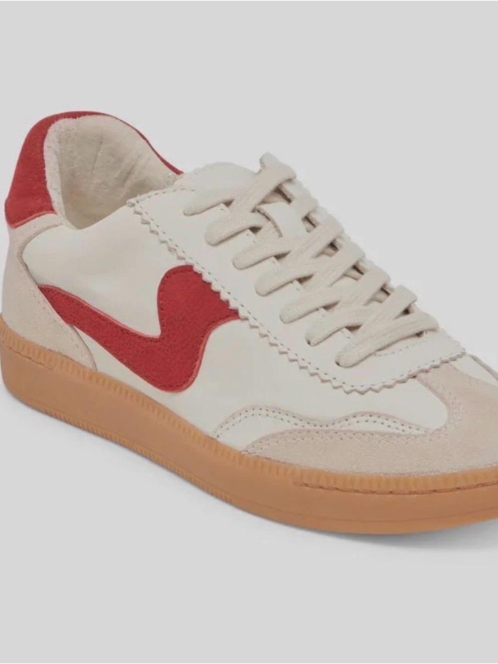 Dolce Vita Cream & Red Women's Low-Top Sneakers